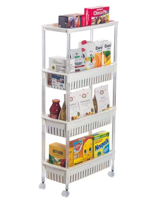 Sanko Этажерка с 4 секциями на колесиках 49,9х15,2х87,4 см, 47x22x94.7 см, фото 2