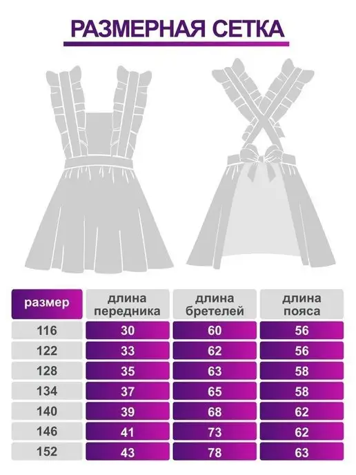 ПКФ Успех Школьный фартук последний звонок форма, голубой, фото 4