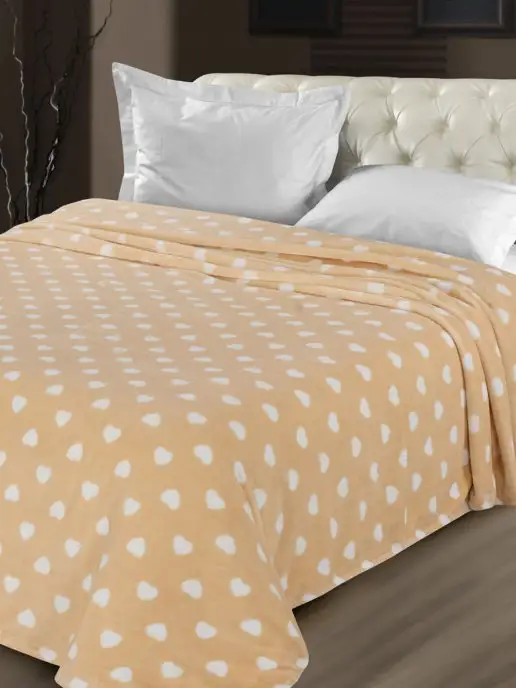 Letto Плед 200х220 см пушистый велсофт на кровать или диван, 200x220 см