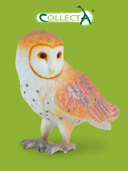 Collecta Фигурка птичка для декора Сова амбарная, оранжевый