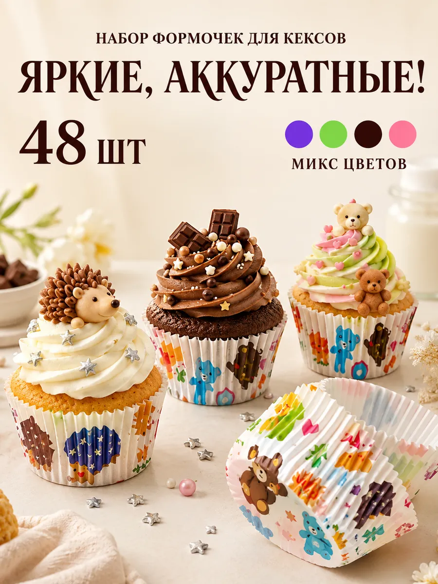 Формы для выпечки кексов бумажные