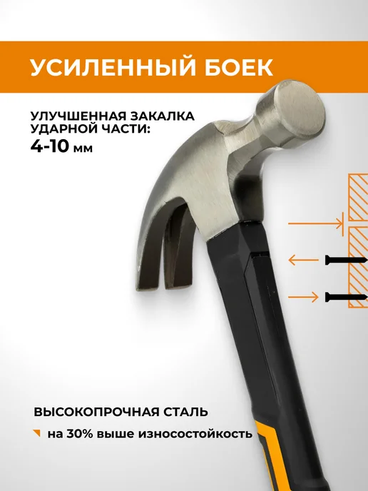Rage Молоток-гвоздодер 450 г, 450 г, фото 3
