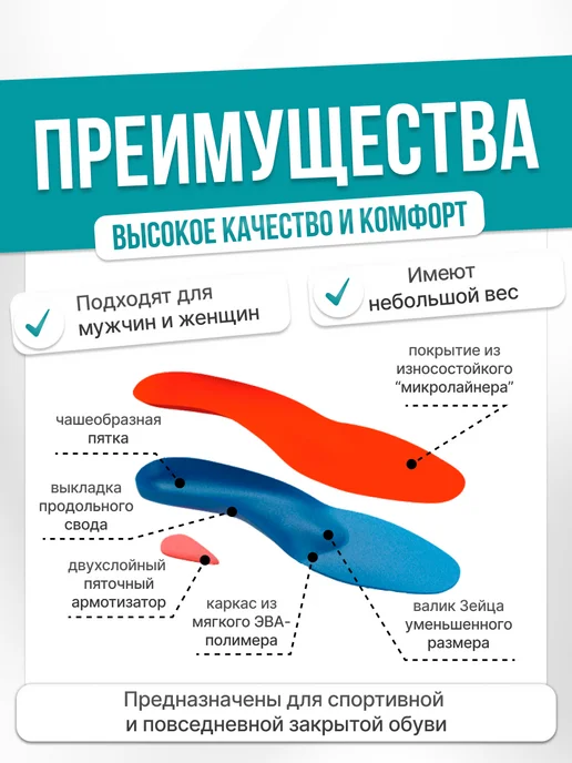 Trives Стельки ортопедические пяточный амортизатор шпора, красный, фото 4