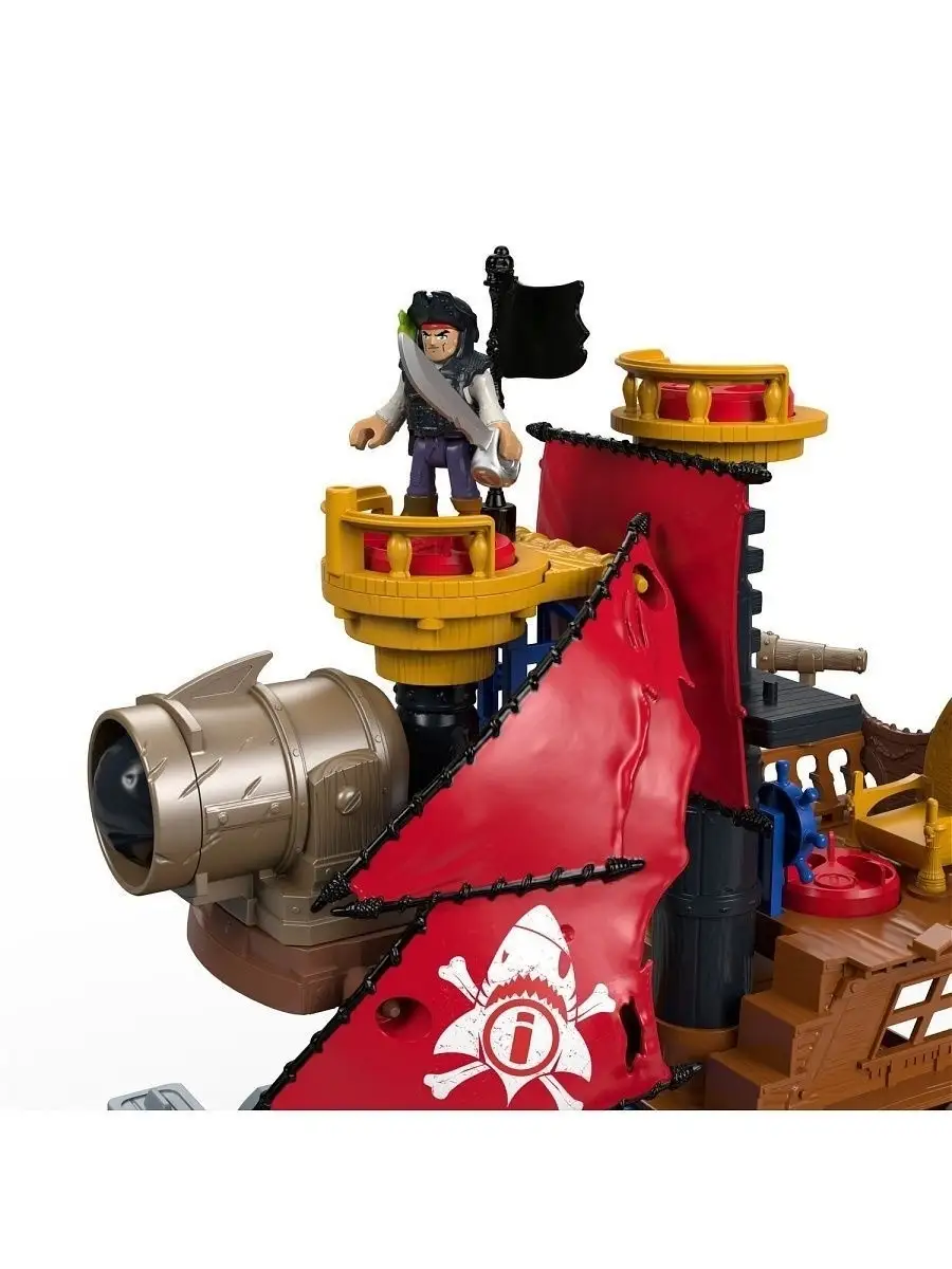 Набор игровой с фигурками и аксессуарами Imaginext Пиратский корабль Акула  IMAGINEXT 10952491 купить в интернет-магазине Wildberries