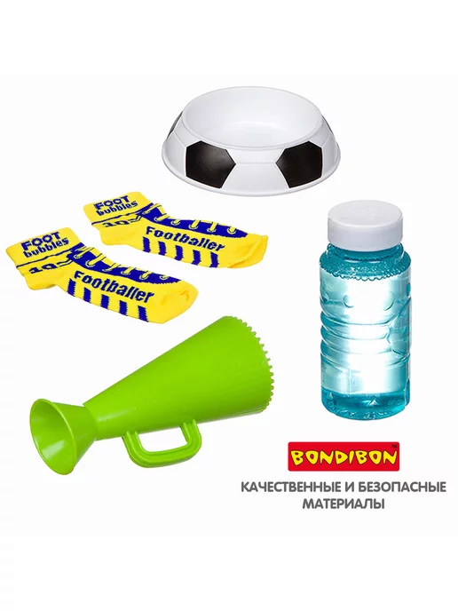 Bondibon Игровой набор генератор эластичных мыльных пузырей с носками, синий, фото 6