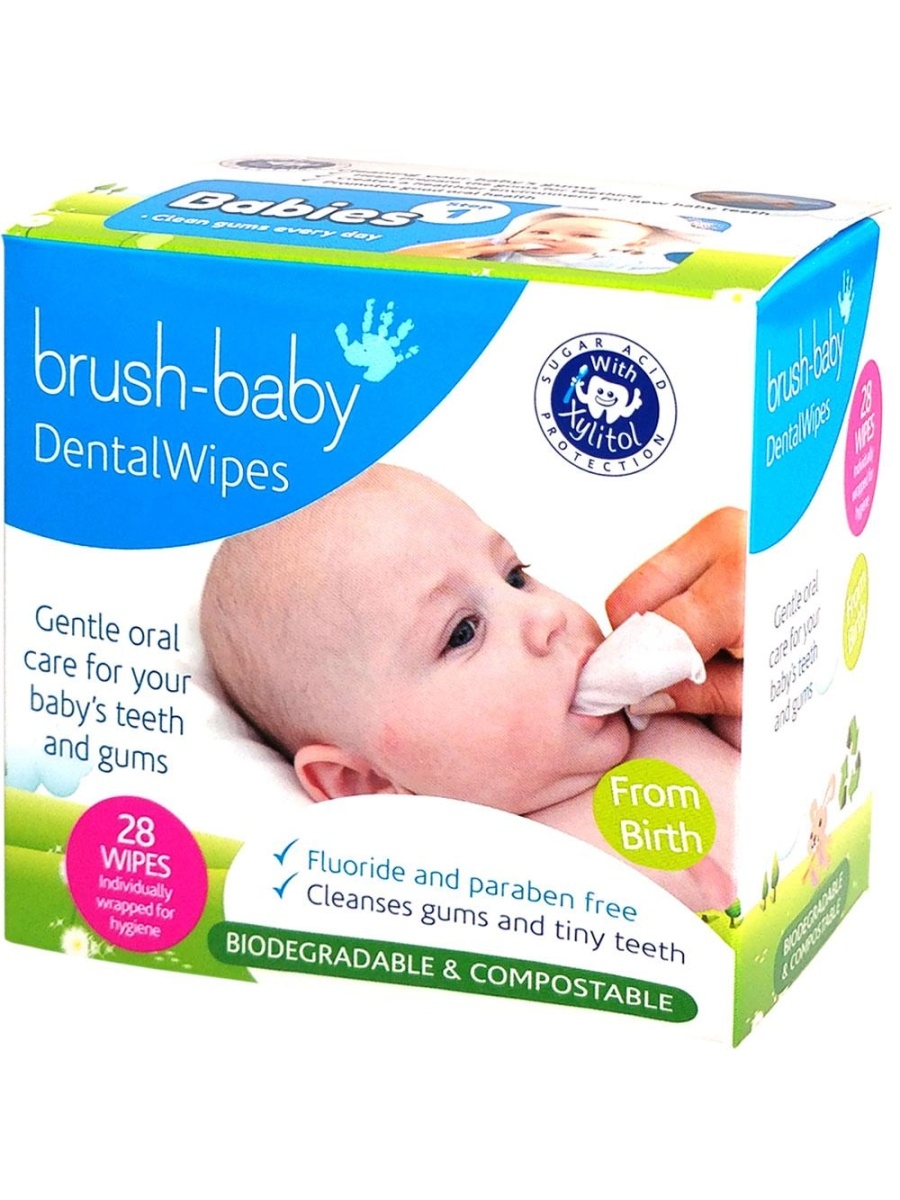 Brush-Baby DentalWipes детские зубные салфетки Brush-Baby 10964543 купить в  интернет-магазине Wildberries