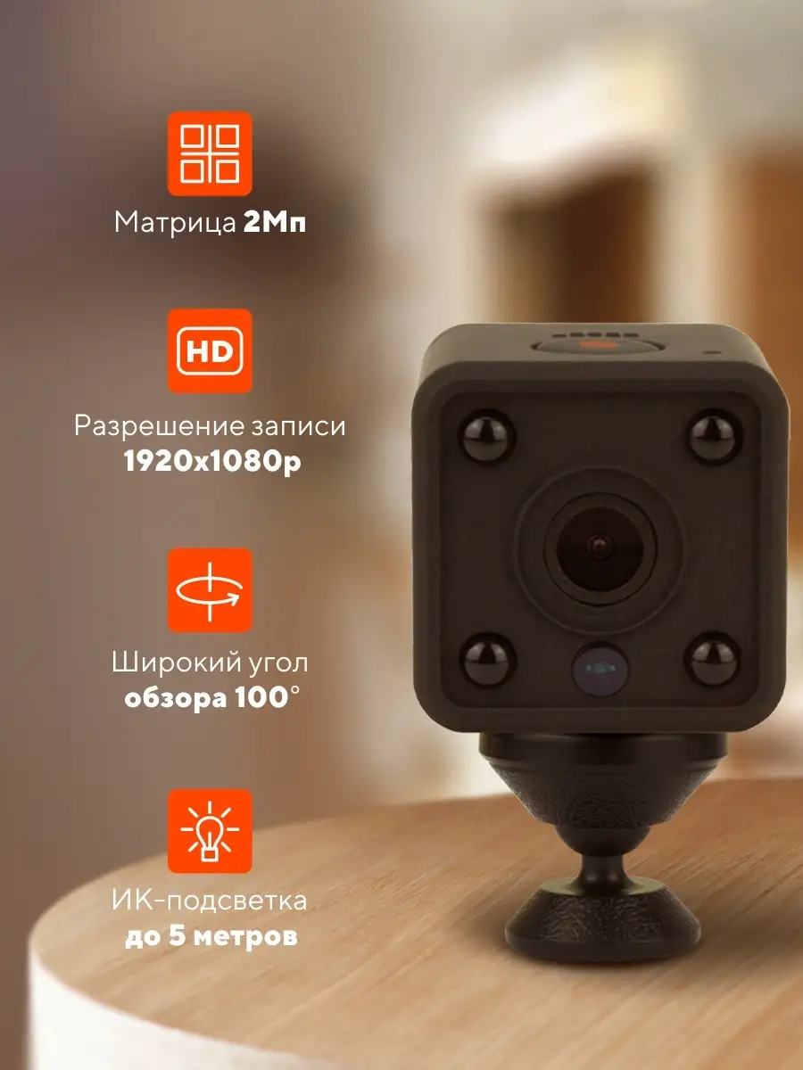 Миниатюрная WIFI камера с ИК подсветкой PS-link WJ01 PS-link 10965285  купить за 2 767 ₽ в интернет-магазине Wildberries