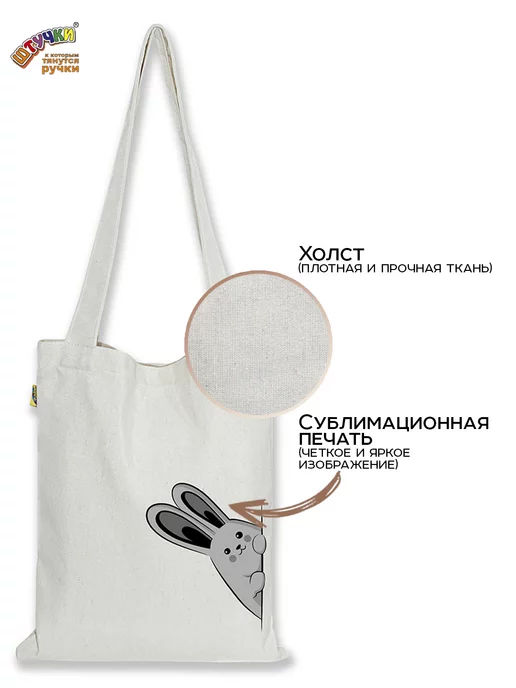 Штучки, к которым тянутся ручки Сумка шоппер через плечо с принтом, фиолетовый, фото 3