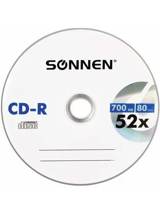 SONNEN Компакт диски CD-R объемом 700Mb, скорость 52x 50 шт, 50 шт, фото 5