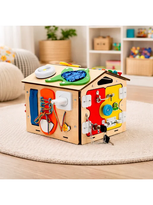 KimToys Бизиборд домик со светом бизидом игрушки для детей, вариант, фото 6