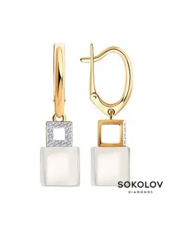 Ювелирные серьги длинные женские золото 585 SOKOLOV 11020297 купить за 43 380 ₽ в интернет-магазине Wildberries