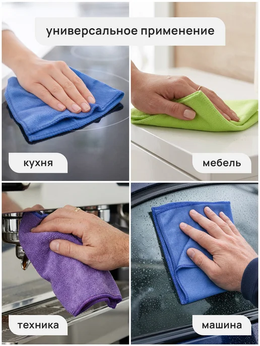 LAIMA Салфетки тряпки для уборки из микрофибры 3 штуки 30х30см, 30x30 см, фото 6