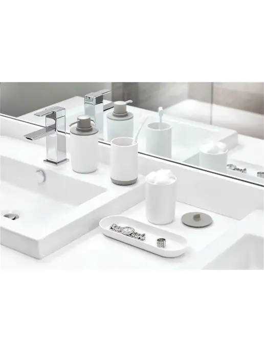 InterDesign Контейнер с крышкой Cade для ванных принадлежностей, белый, фото 5