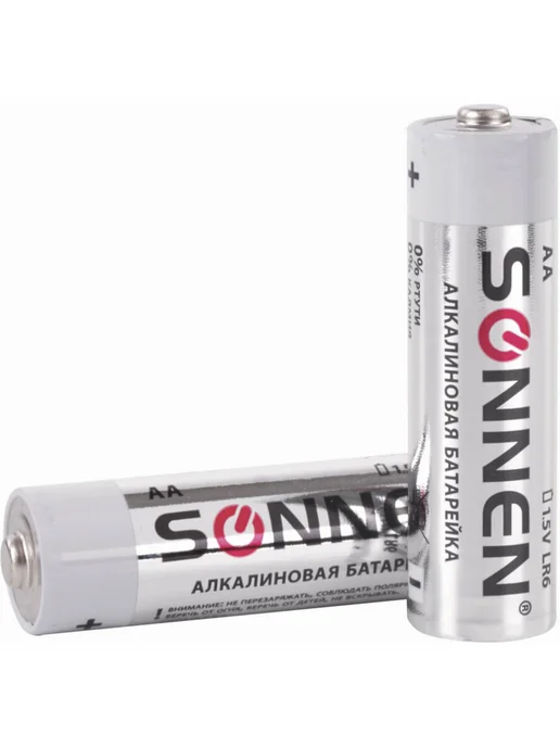 SONNEN Батарейки пальчиковые Alkaline AA LR6 щелочные 10 штук, вариант, фото 5