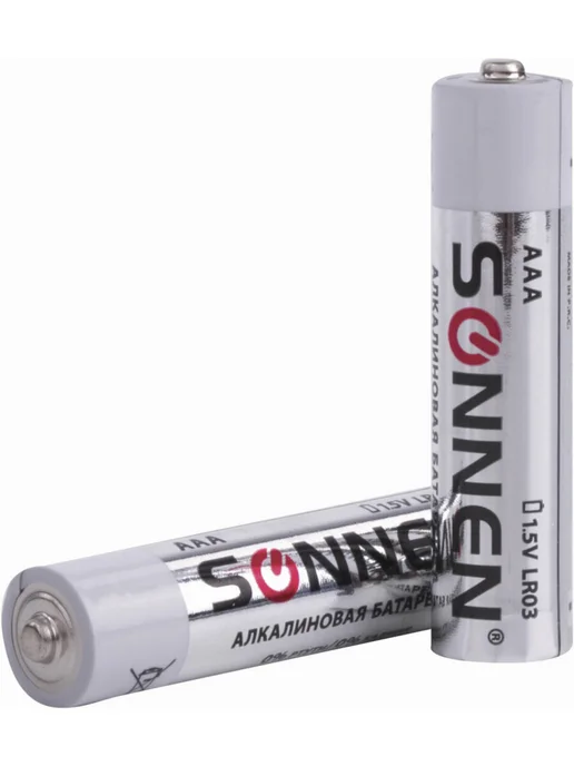 SONNEN Батарейки мизинчиковые Alkaline AAA LR03 щелочные 10 штук, 10 шт, фото 6