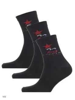 Носки мужские 3 пары/с 23 февраля ВАСИЛИСА Sale. Цвет черный. Вид 1.
