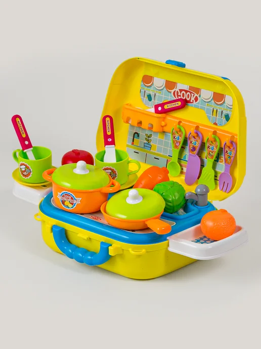 BESTLIKE Игрушечная кухня набор посуды, синий, фото 6