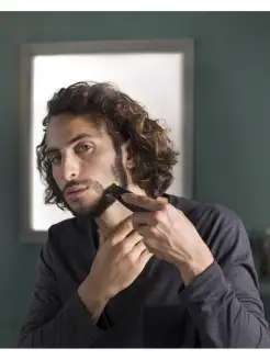Oneblade QP2620/20 4 насадки + запасное лезвие Philips. Цвет ярко-зеленый, черный. Вид 2.