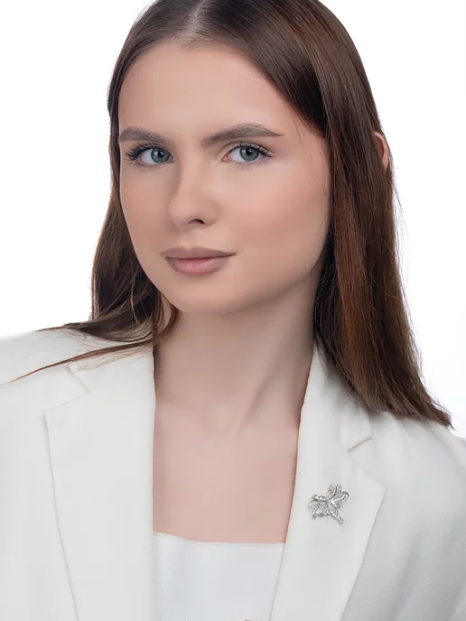 EFREMOV Брошь оригинальная серебряная 925 Бантик, серебристый, фото 4