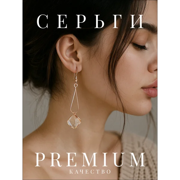Серьги бижутерия крупные висячие