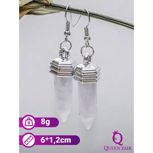 Серьги пластик, под горный хрусталь