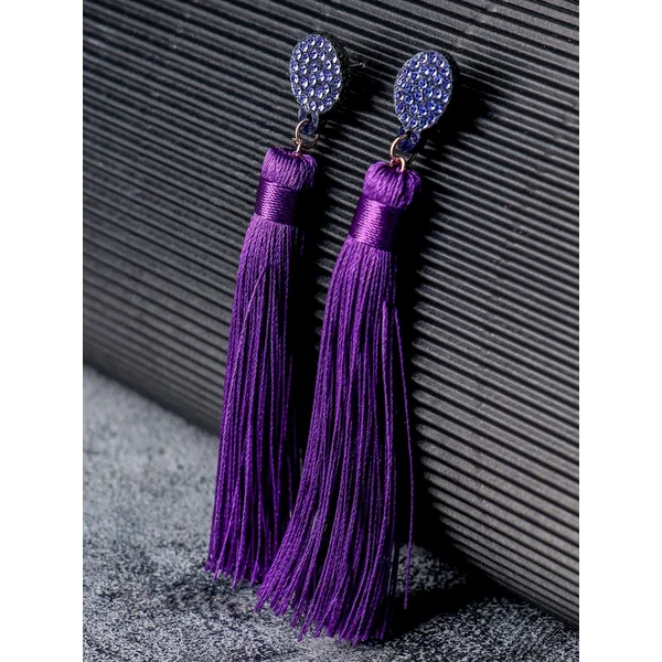 Серьги «Кисти» гармония, цвет фиолетовый, L кисти 8,5 см