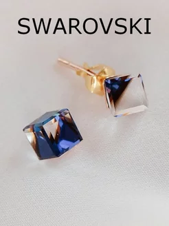 Позолоченные серьги-кубики Миражи с кристаллами Swarovski MONASHOP 11324248 купить за 1 642 ₽ в интернет-магазине Wildberries