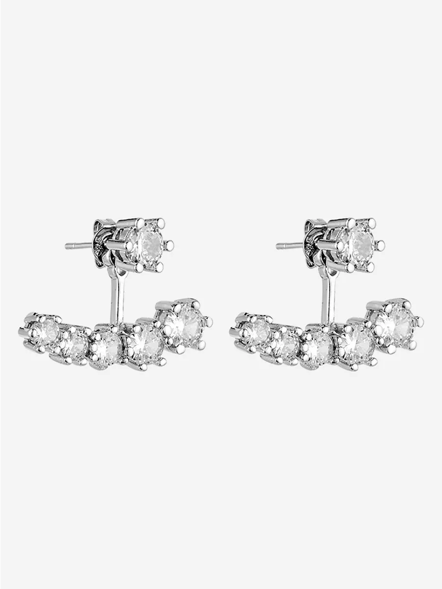 Серьги SHINE & BEAUTY Серьги-гвоздики покрытые серебром с кристаллами Swarovski