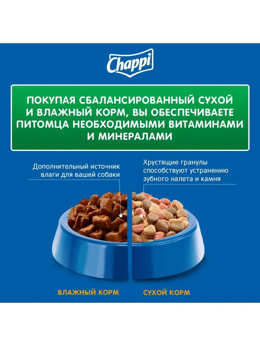 Сухой корм для собак Chappi С говядиной по-домашнему, 15кг Chappi 11396445  купить в интернет-магазине Wildberries