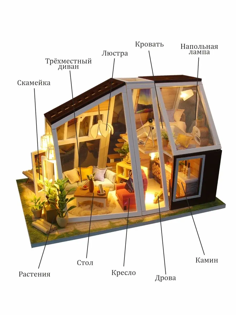 Румбокс/Сборная модель/DIY House/Хижина 21-ого века HOBBY DAY 11401201  купить за 2 229 ₽ в интернет-магазине Wildberries