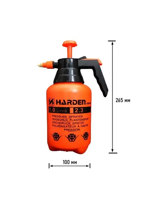 HARDEN Опрыскиватель ручной с медным соплом 1л, 1 л, фото 3
