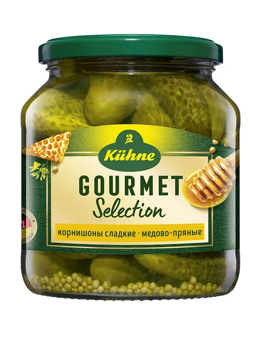 Kuhne Огурцы Корнишоны сладкие, 530г, 530 г