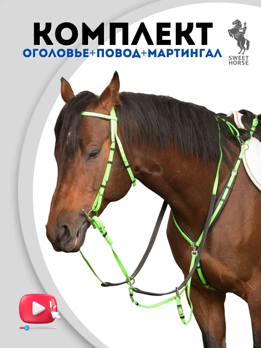 Сет - оголовье + повод + мартингал для лошадей Sweethorse 11463033 купить  за 9 105 ₽ в интернет-магазине Wildberries