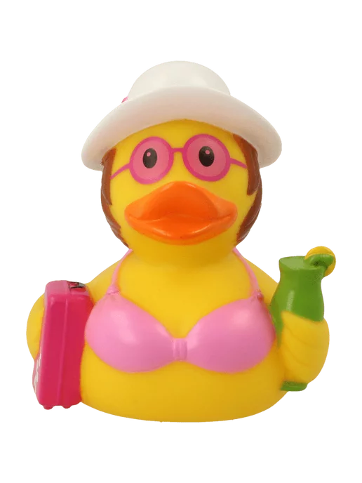 Funny Ducks Игрушка для ванны, сувенир Пляжница уточка, розовый, фото 2