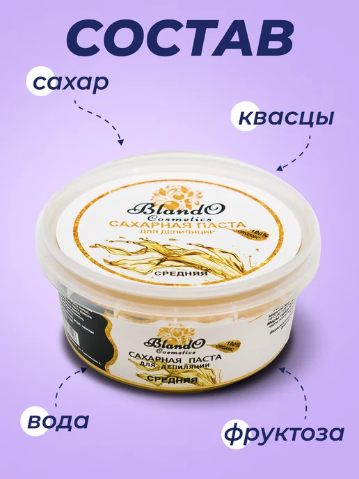 Blando Cosmetics Средняя паста для шугаринга 200 гр, 200 г, фото 3