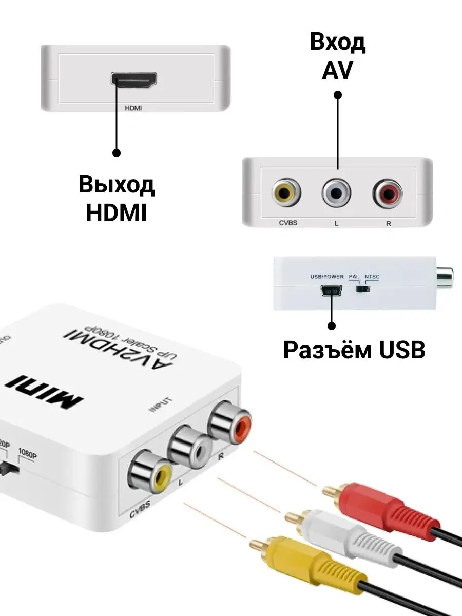 Конвертер AV на HDMI и аудио, AV 2 HDMI Lemon Tree 11502658 купить за 479 ₽  в интернет-магазине Wildberries