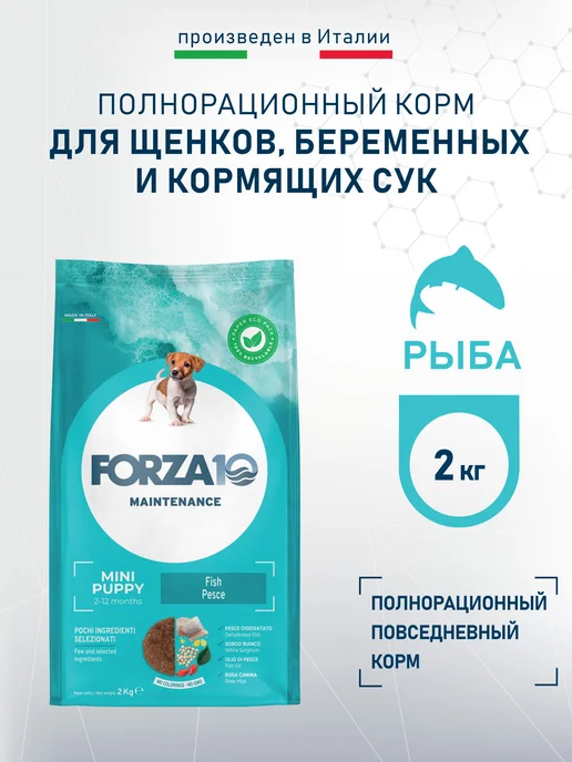 Сухой корм Forza 10 Кормящих для собак, мелкие, щенки, рыба, 2 кг
