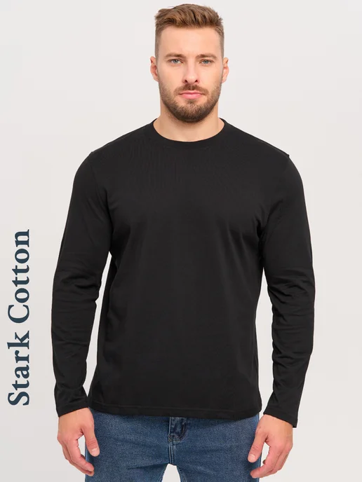 Stark Cotton Лонгслив мужской с длинным рукавом, черный
