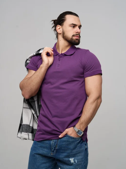 Stark Cotton Футболка поло с коротким рукавом, фиолетовый