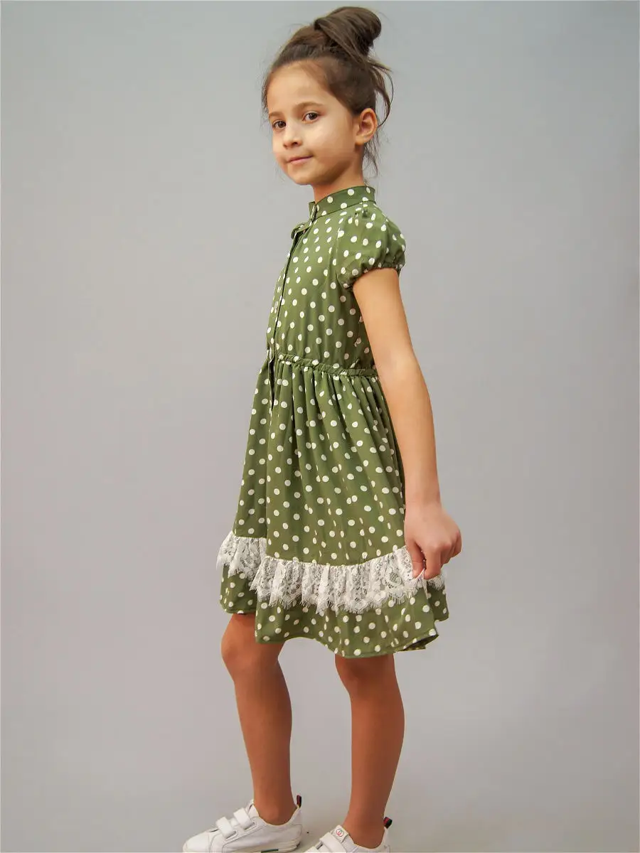 Детское платье в горошек (55 фото)