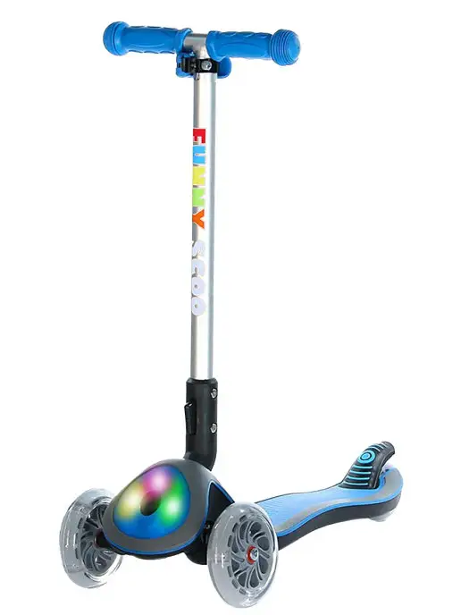 Funny Scoo Самокат Glow FL MS-945 c подсвечивающейся декой, синий, фото 4