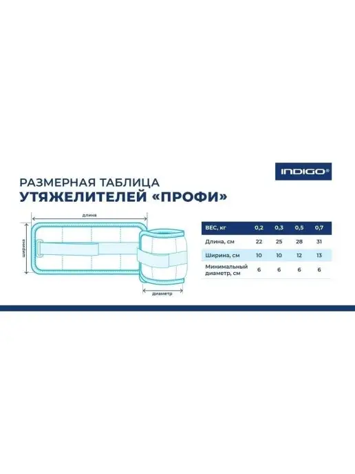 INDIGO Sport Утяжелители для рук и ног 2х0,7кг, 2x0.7, 700 г, фото 3