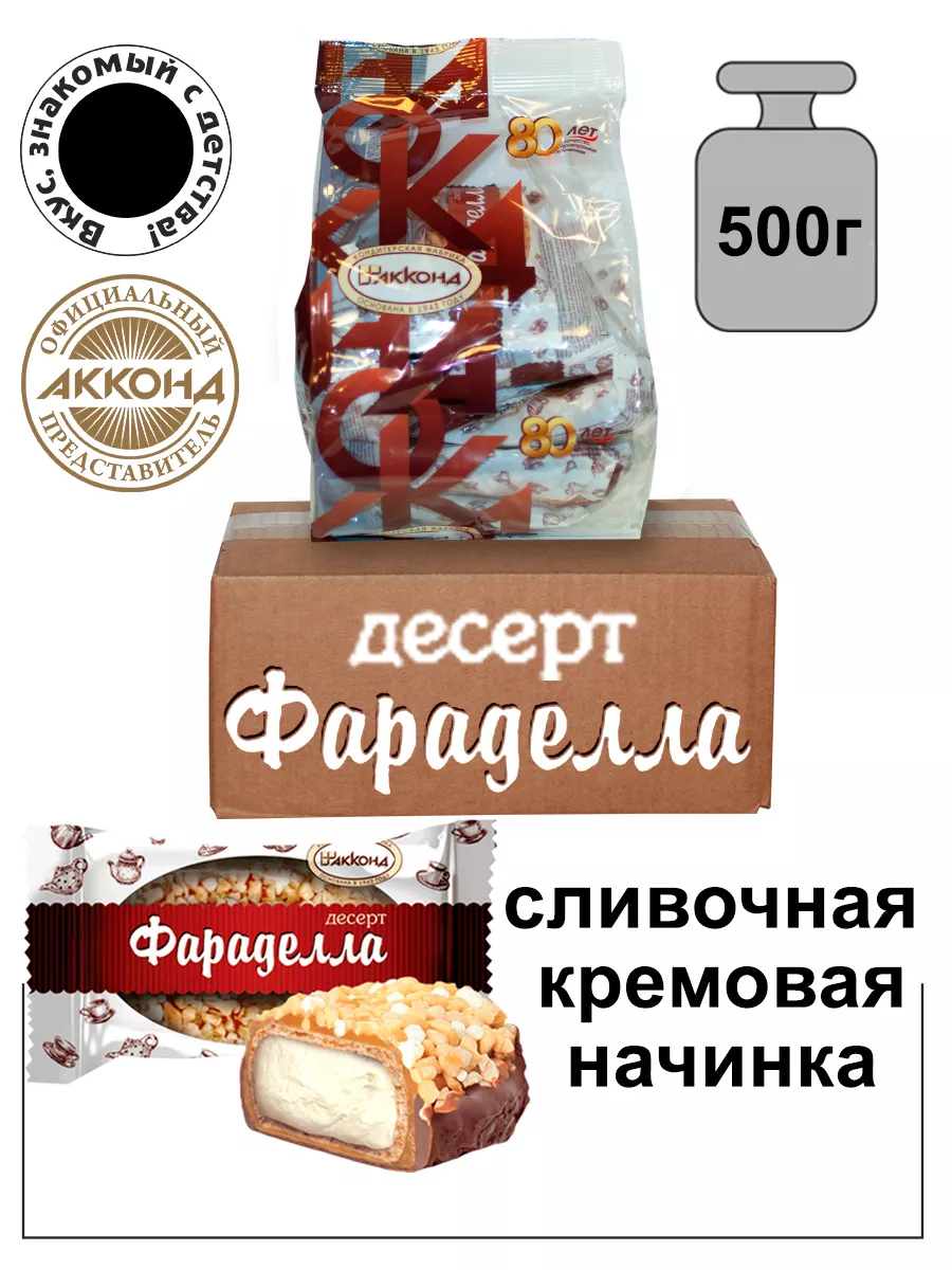 Конфеты Фараделла десерт 500гр. Акконд 11756929 купить за 294 ₽ в  интернет-магазине Wildberries