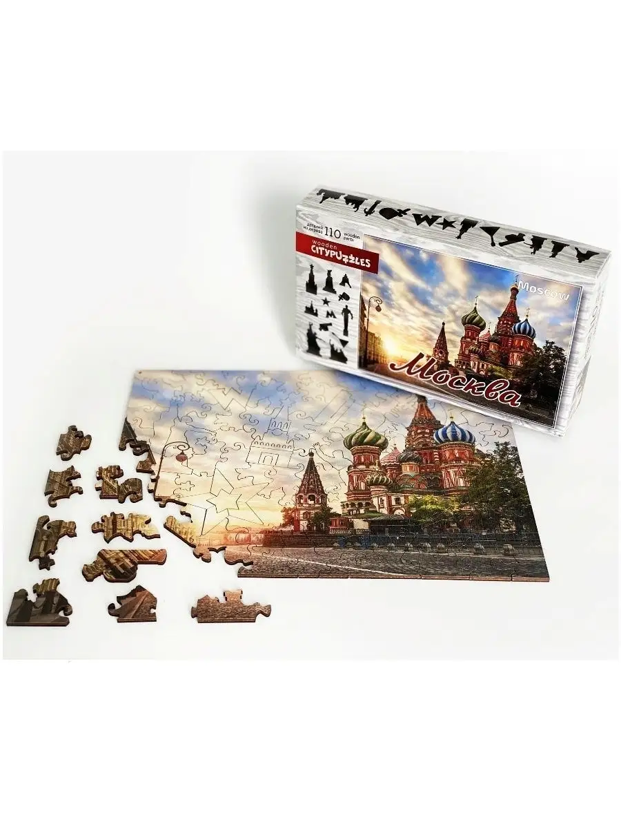 Citypuzzles: Фигурный деревянный пазл Москва 110 элементов Нескучные игры  11757974 купить за 605 ₽ в интернет-магазине Wildberries