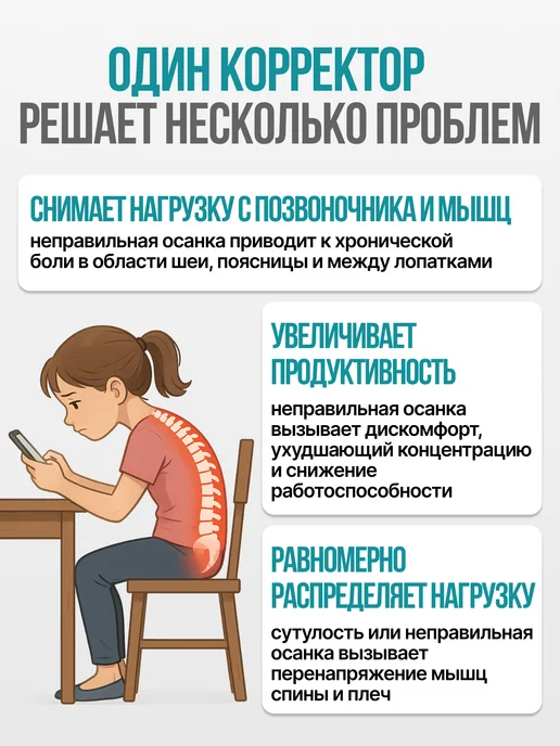 Trives Корректор осанки детский ортопедический, от сутулости, бежевый, фото 7