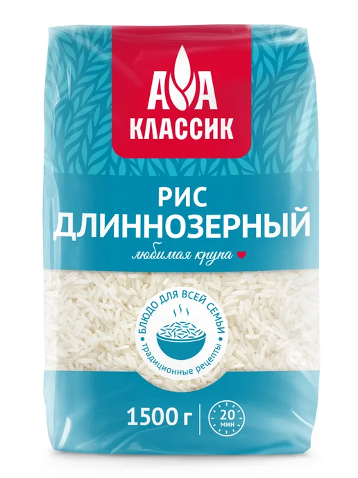 Агро-Альянс Рис длиннозерный Классик 1,5кг, 1,5 кг
