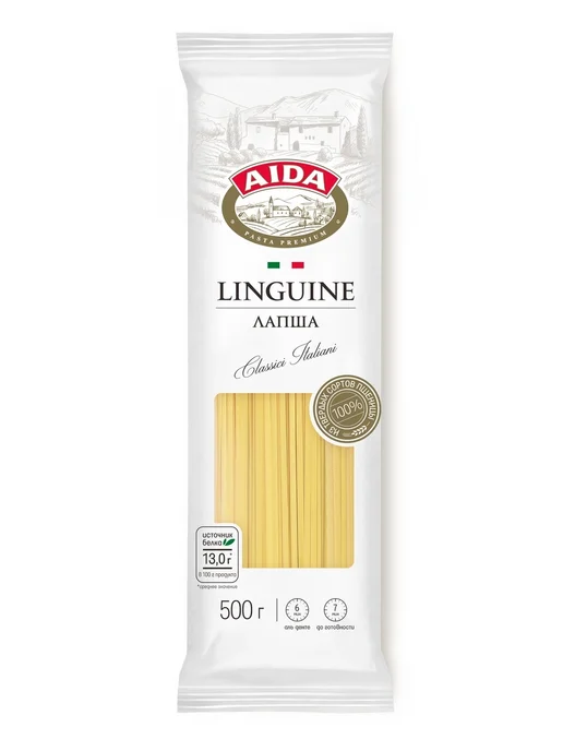AIDA Макаронные изделия Linguine Лингвини Лапша 500г, 500 г