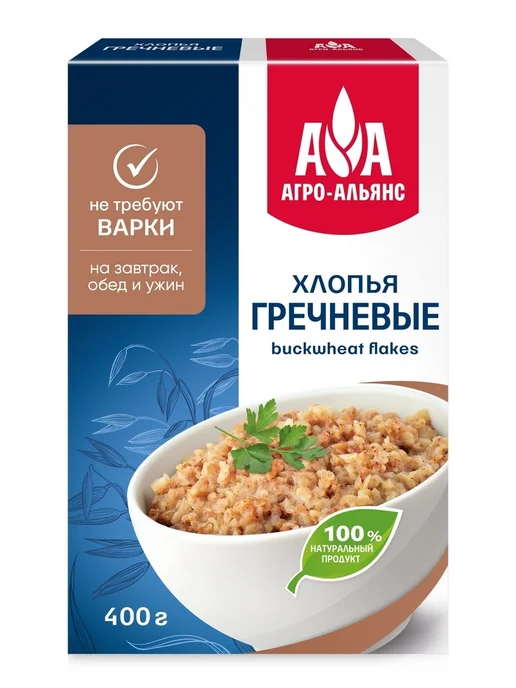 Агро-Альянс Хлопья гречневые 400 г, 400 г