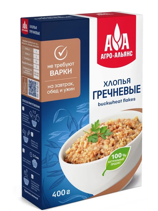 Агро-Альянс Хлопья гречневые 400 г, 400 г, фото 2