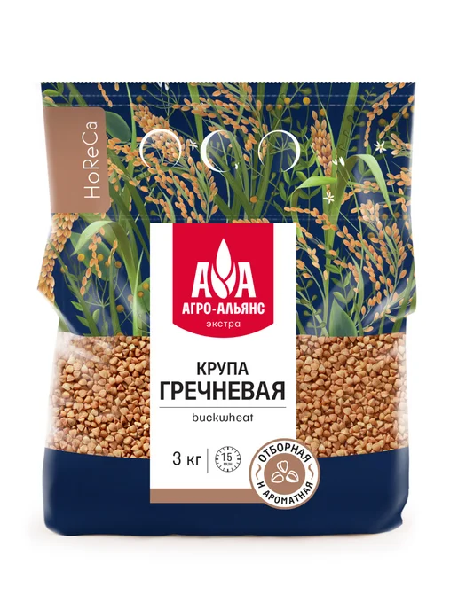 Агро-Альянс Греча зелёная 450г, 3 кг